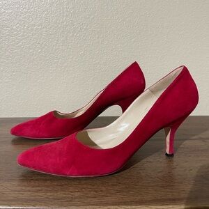 Manolo Blahnik Red Suede Heels